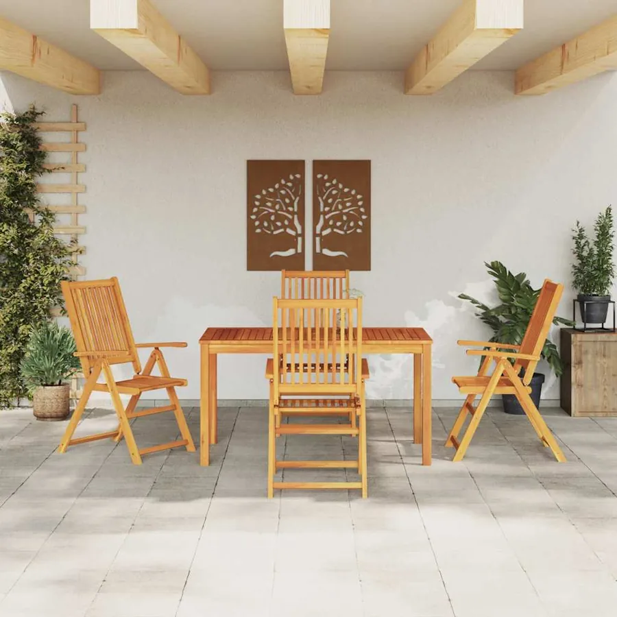 Ensemble de salle à manger pour jardin Pliable 5 pcs Marron - 4