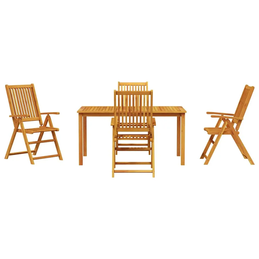 Ensemble de salle à manger pour jardin Pliable 5 pcs Marron - 7