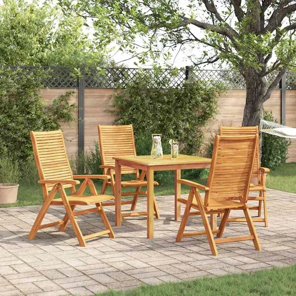 Ensemble de salle à manger pour jardin 5 pcs Marron