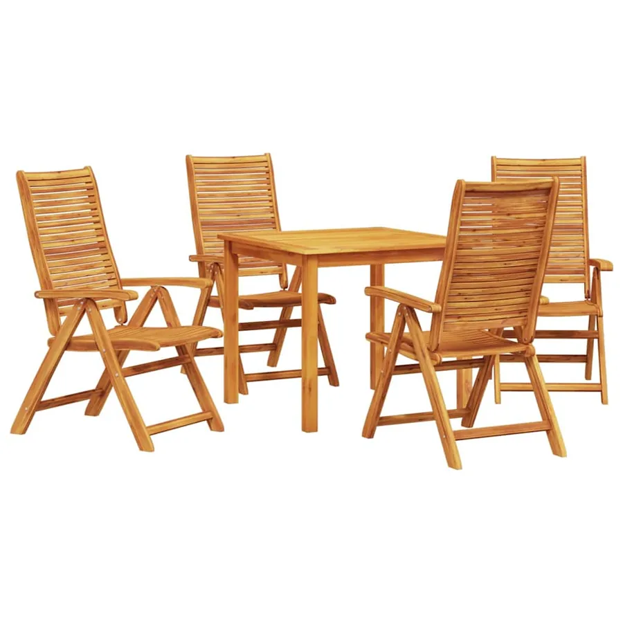 Ensemble de salle à manger pour jardin 5 pcs Marron - 2