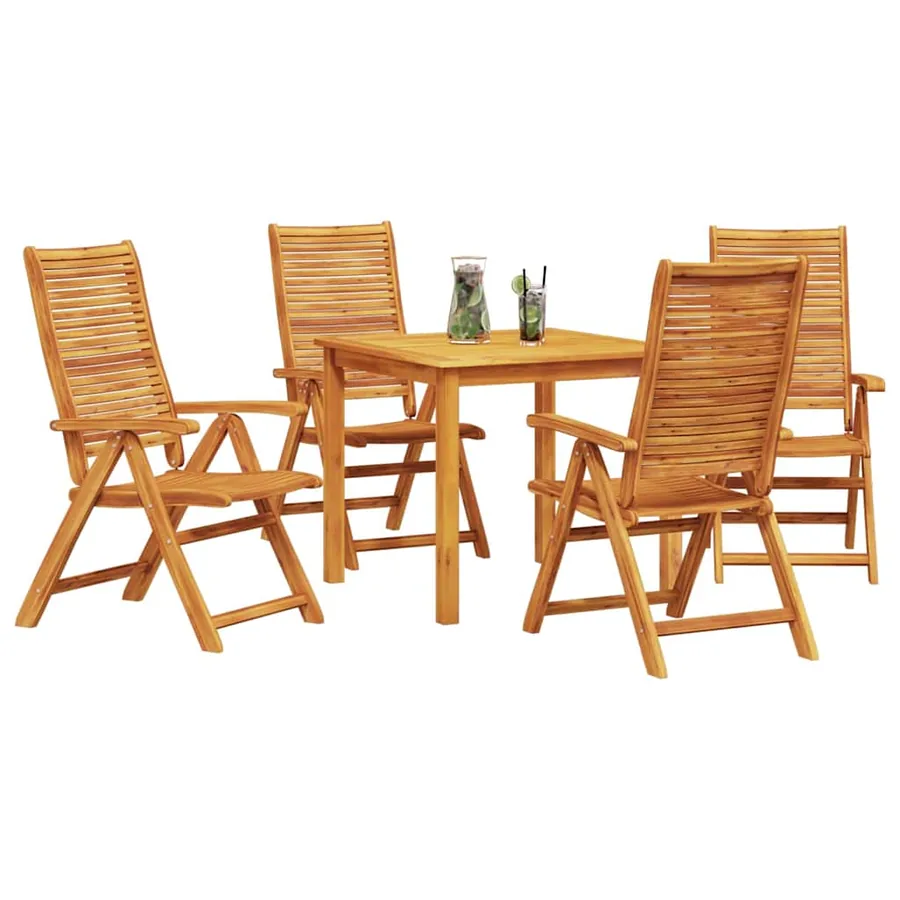 Ensemble de salle à manger pour jardin 5 pcs Marron - 3
