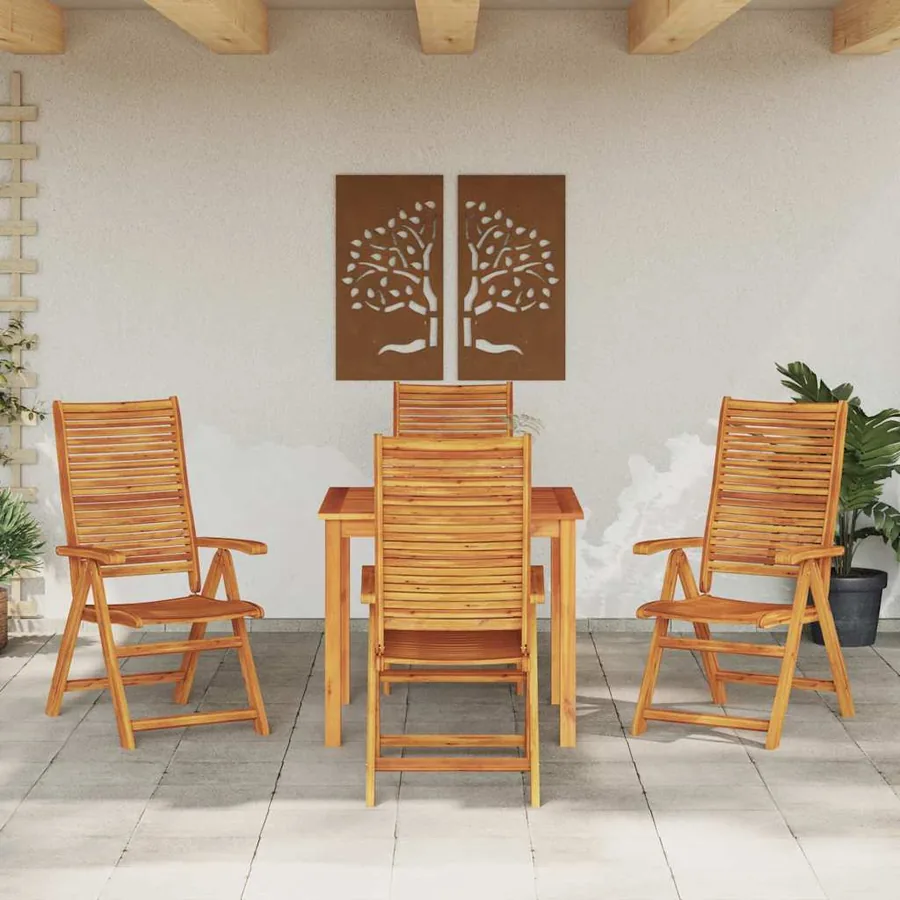 Ensemble de salle à manger pour jardin 5 pcs Marron - 4
