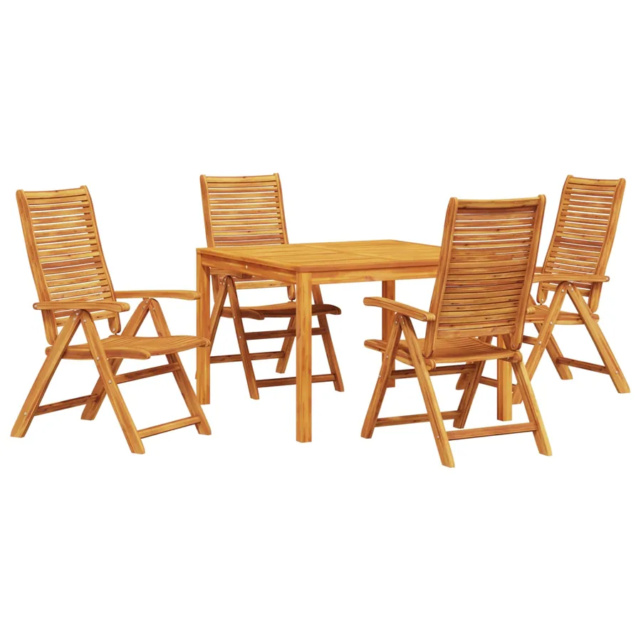Ensemble de salle à manger pour jardin 5 pcs Marron - 2