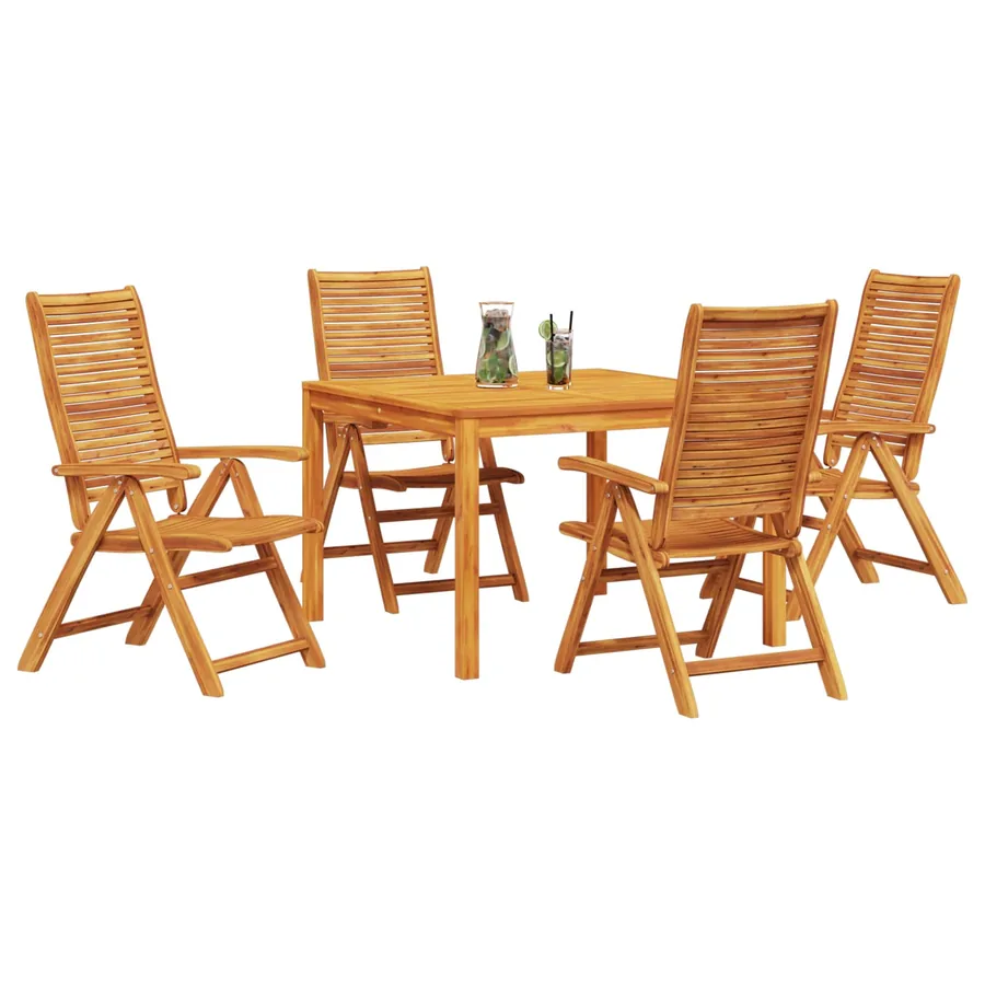 Ensemble de salle à manger pour jardin 5 pcs Marron - 3