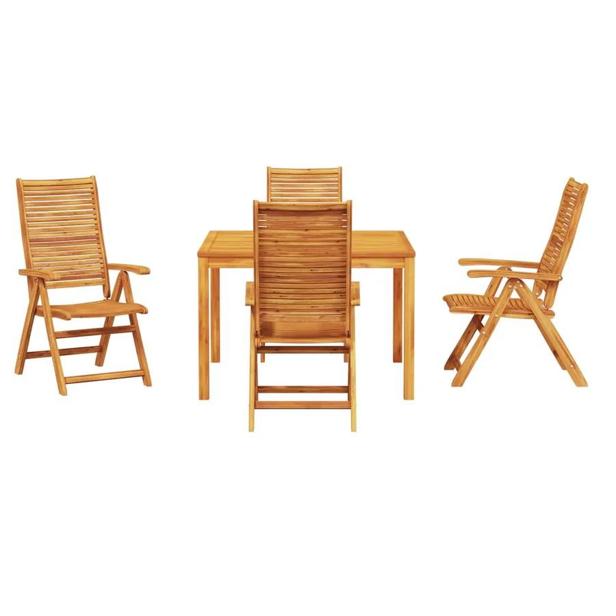 Ensemble de salle à manger pour jardin 5 pcs Marron - 4