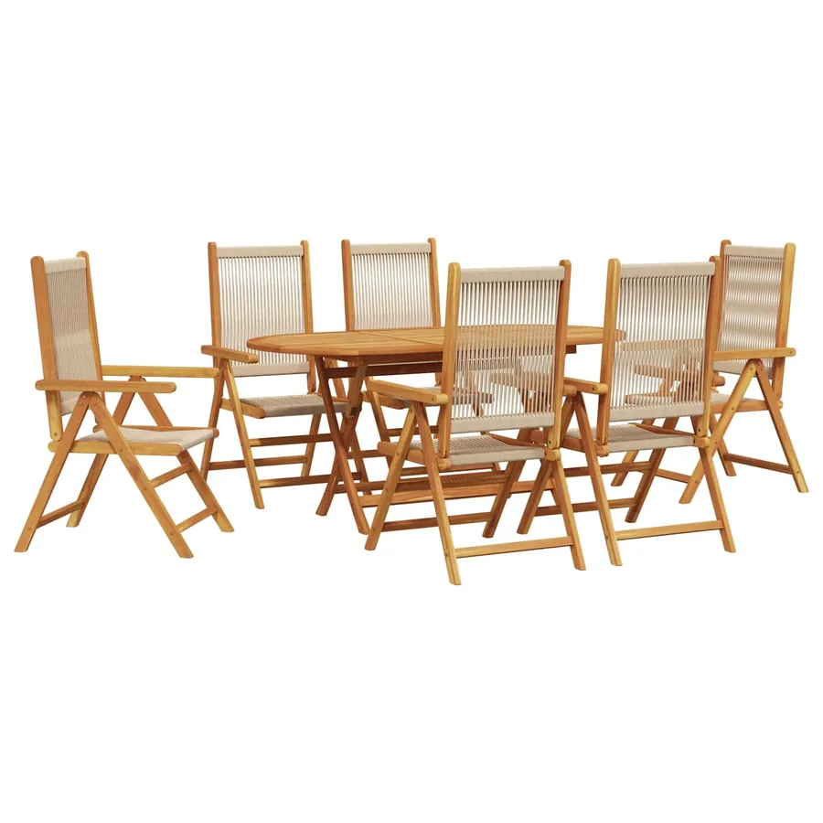 Ensemble de salle à manger pour jardin 7 pcs Beige - 2