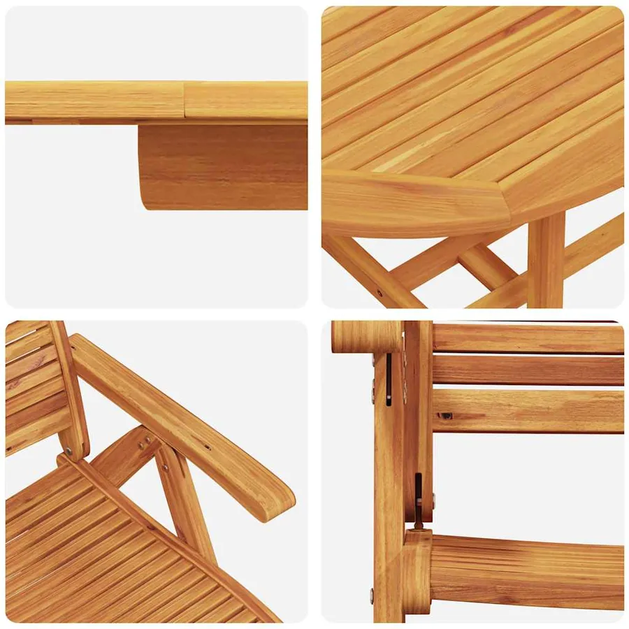 Ensemble de salle à manger pour jardin 7 pcs Marron - 11