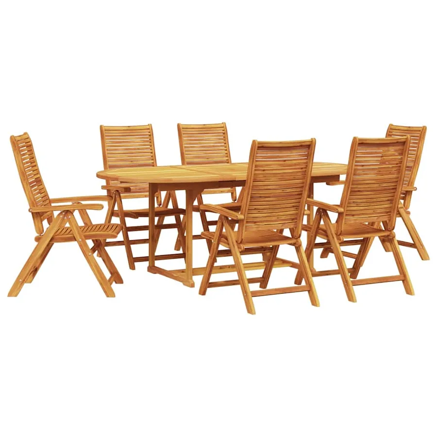 Ensemble de salle à manger pour jardin 7 pcs Marron - 2