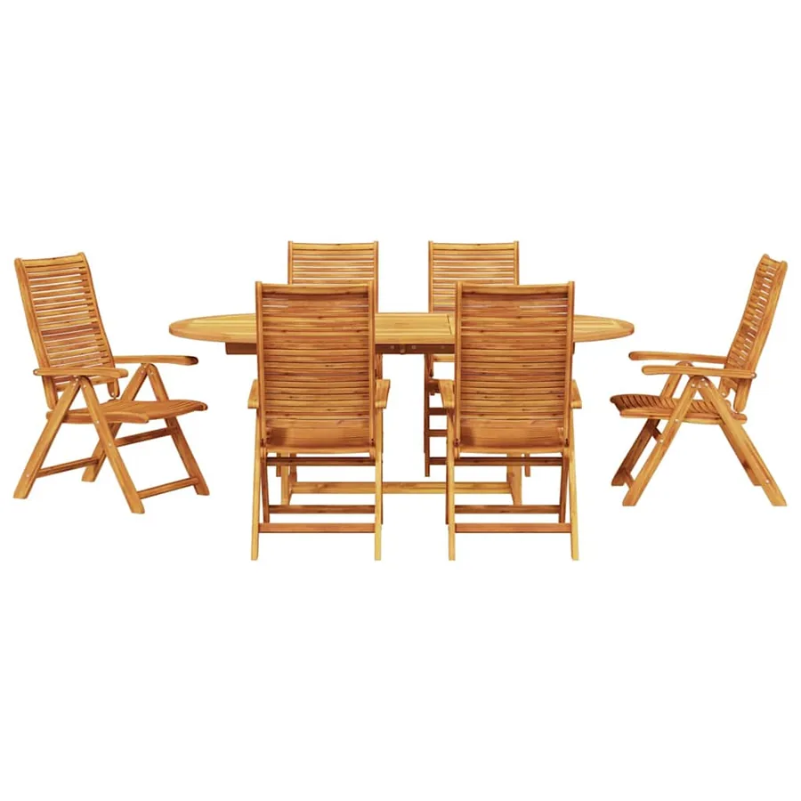 Ensemble de salle à manger pour jardin 7 pcs Marron - 7