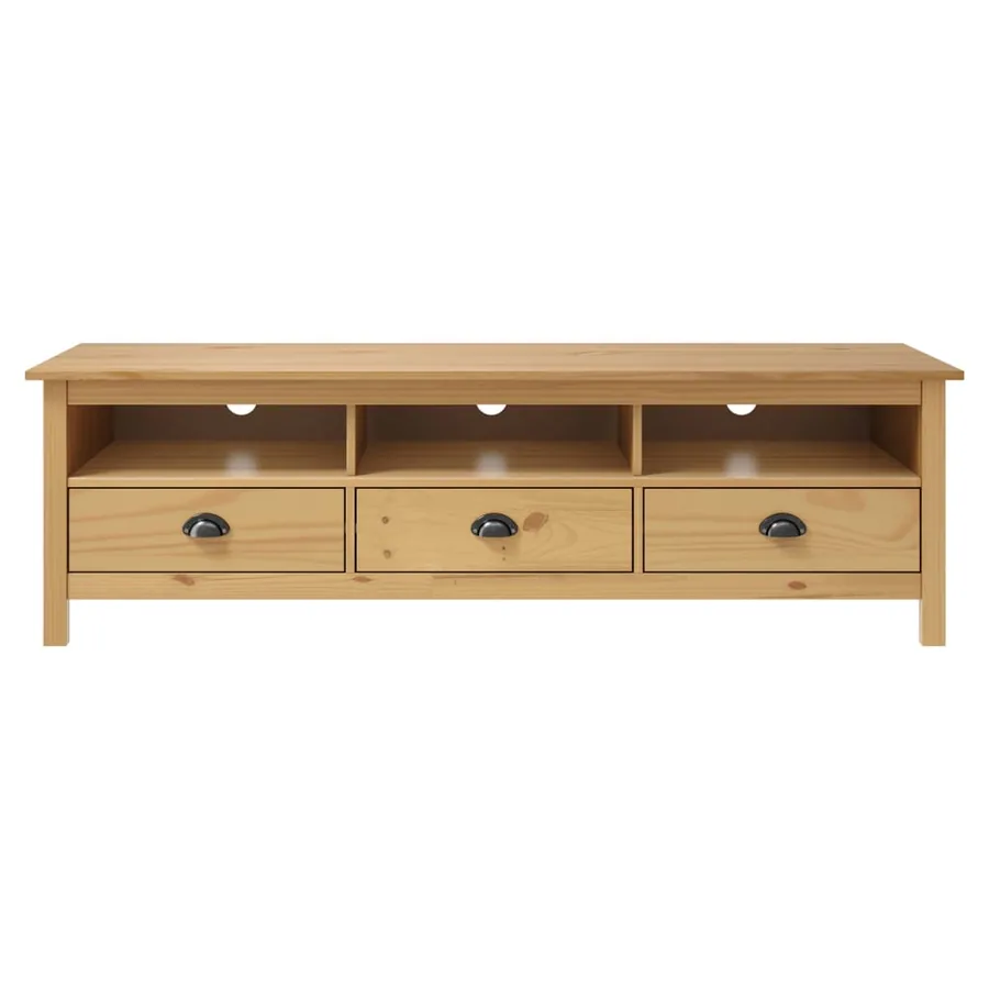 Meuble TV Hill Range Marron miel 158x40x47cm Bois de pin solide - 2