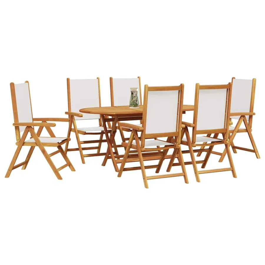 Ensemble de salle à manger pour jardin 7 pcs Blanc crème - 3