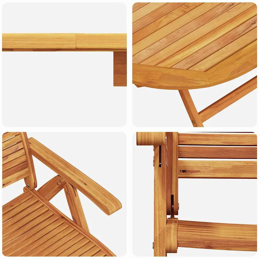 Ensemble de salle à manger pour jardin 7 pcs Marron - 11