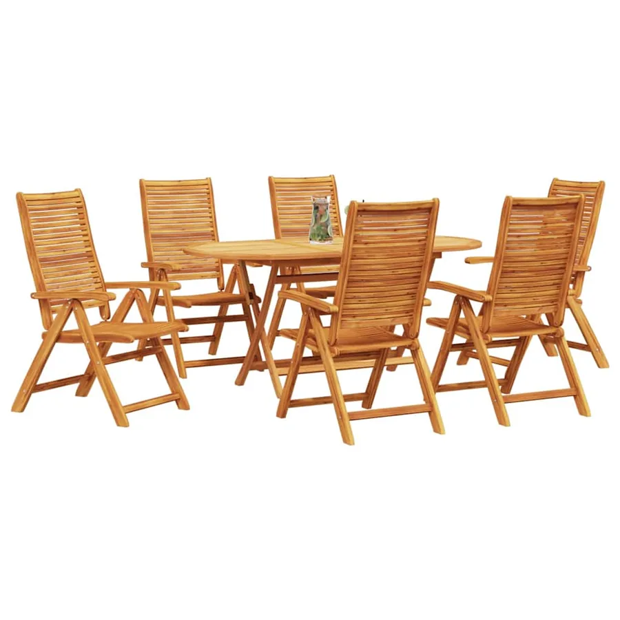 Ensemble de salle à manger pour jardin 7 pcs Marron - 3