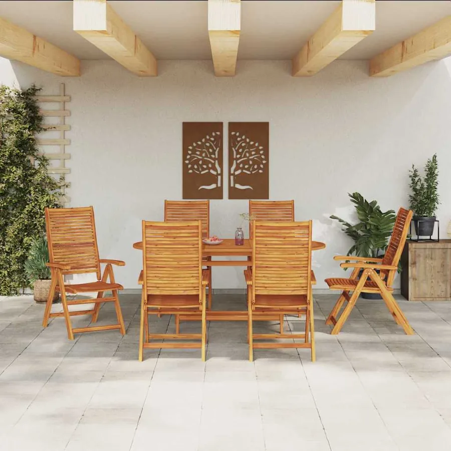 Ensemble de salle à manger pour jardin 7 pcs Marron - 4