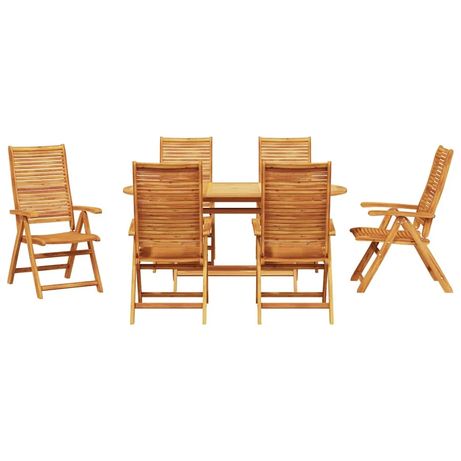 Ensemble de salle à manger pour jardin 7 pcs Marron - 7