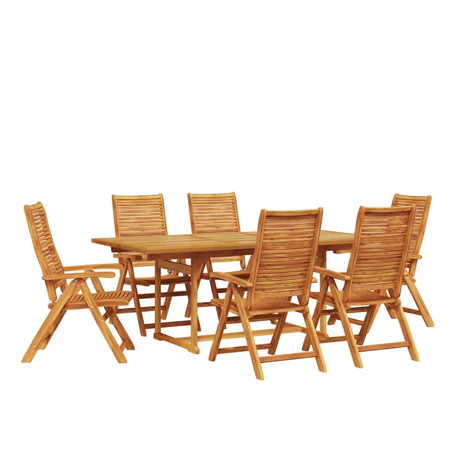Ensemble de salle à manger pour jardin 7 pcs Marron - 2