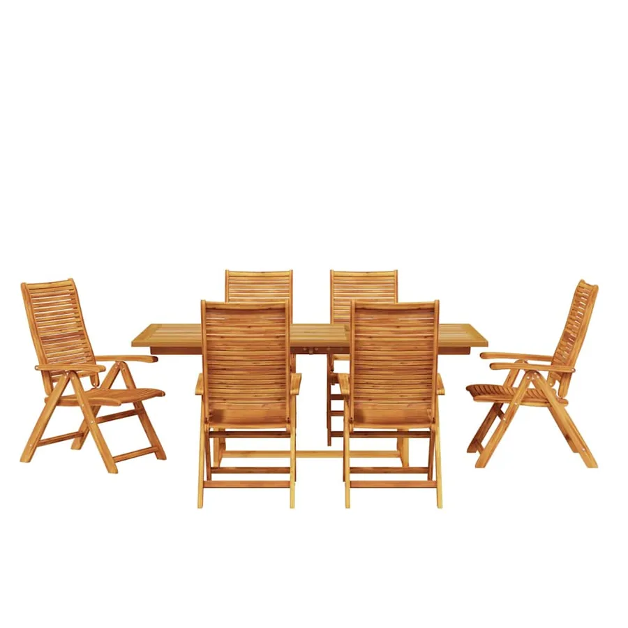 Ensemble de salle à manger pour jardin 7 pcs Marron - 7