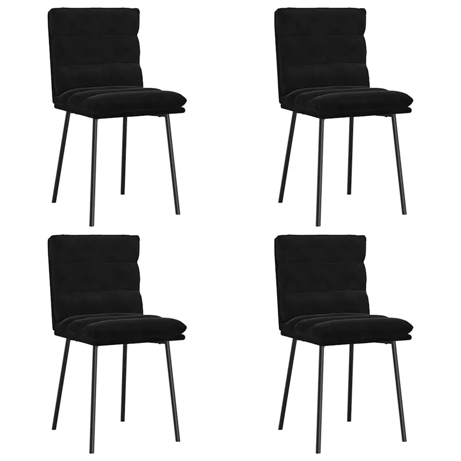 Chaises à manger lot de 4 Noir Velours - 2