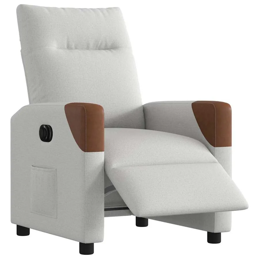 Fauteuil inclinable électrique gris nuage tissu - 3