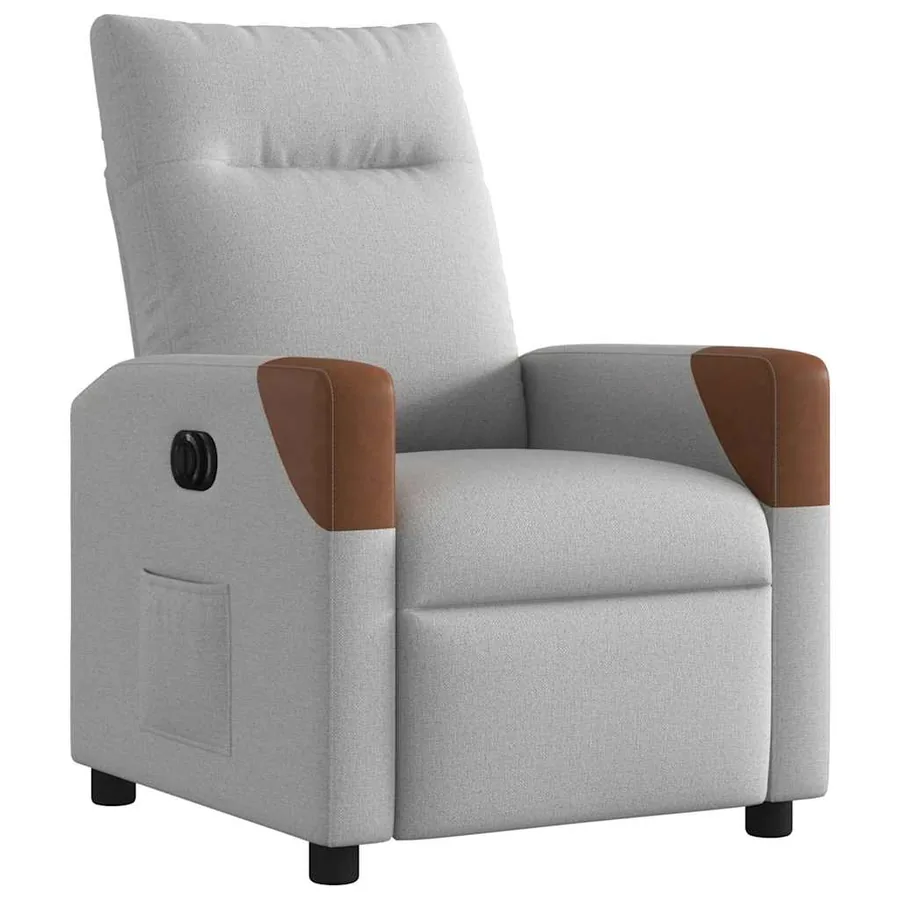 Fauteuil inclinable électrique gris nuage tissu - 4