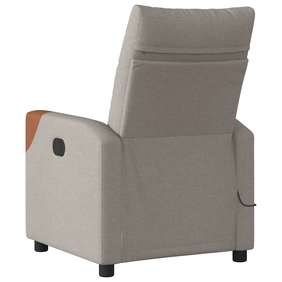 Fauteuil de massage inclinable électrique Taupe Tissu - 7