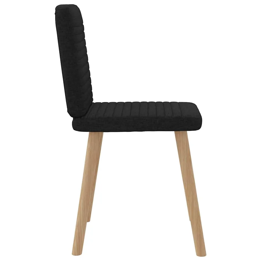Chaises à manger lot de 4 noir tissu - 5
