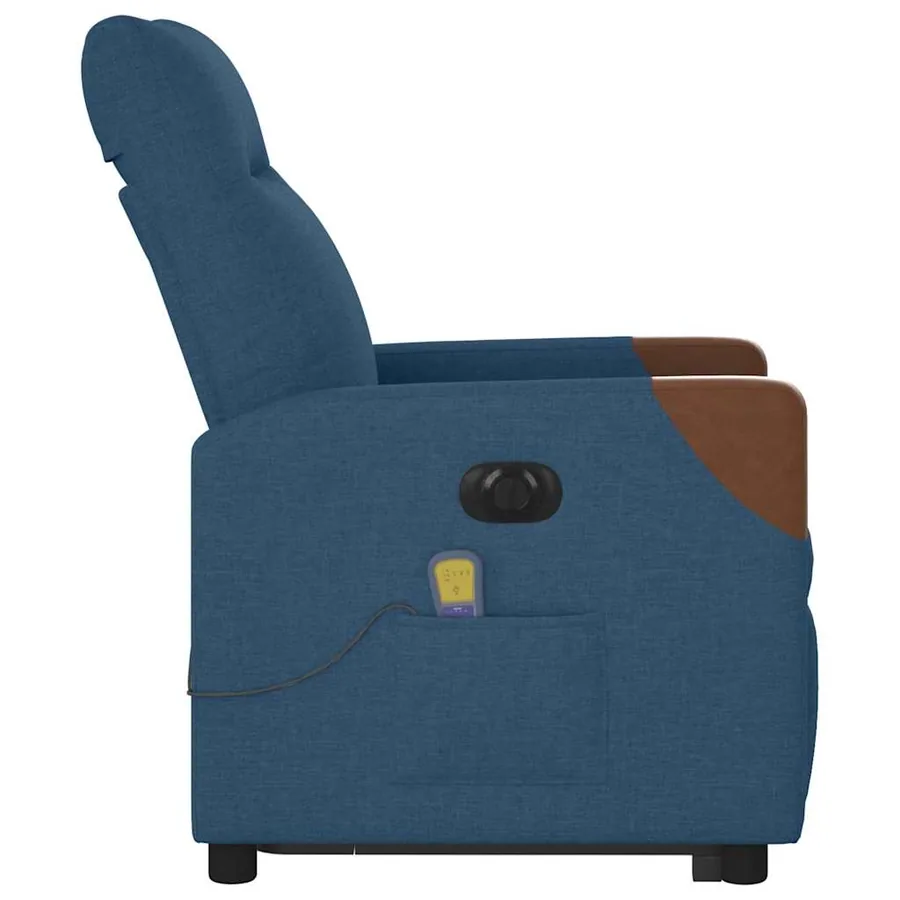 Fauteuil inclinable de massage électrique bleu tissu - 6