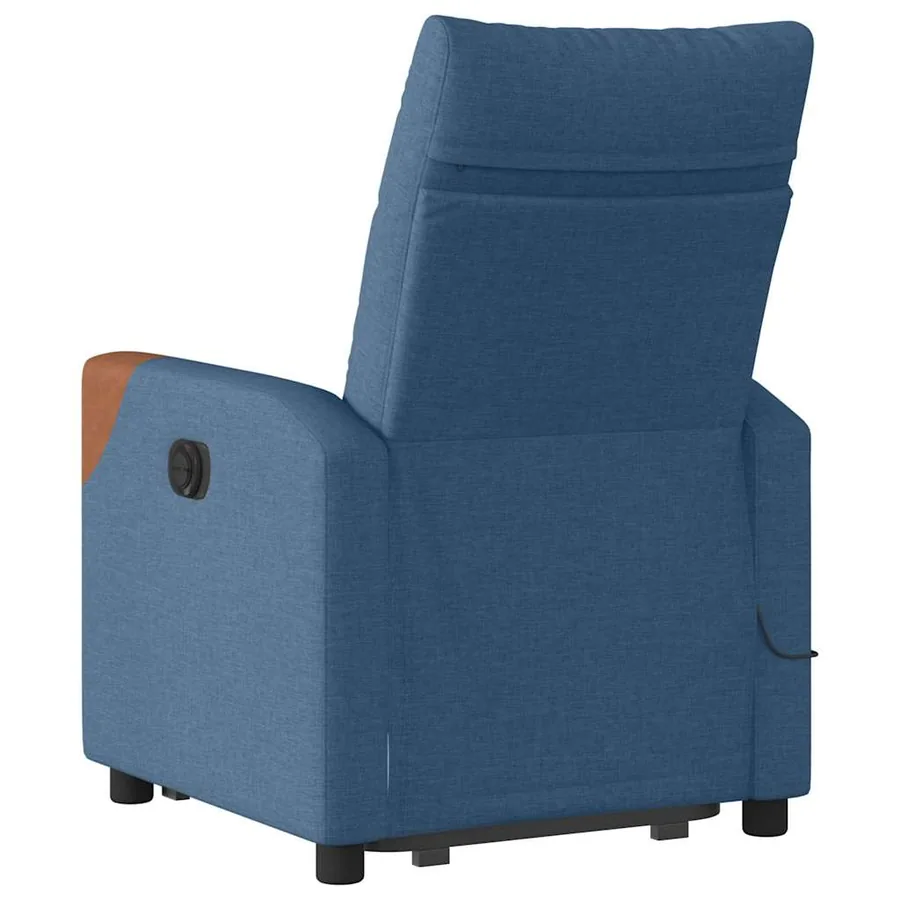 Fauteuil de massage inclinable Bleu Tissu - 7