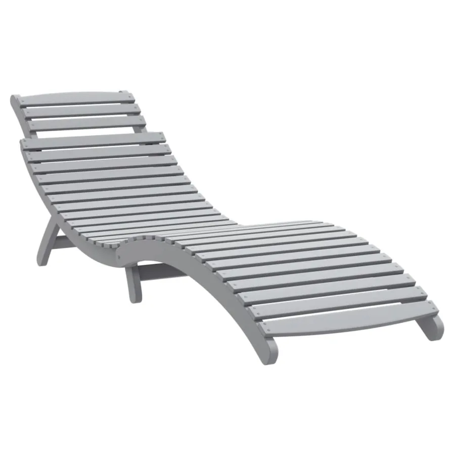 Chaises longues lot de 2 gris 184x55x64 cm bois massif acacia - 4