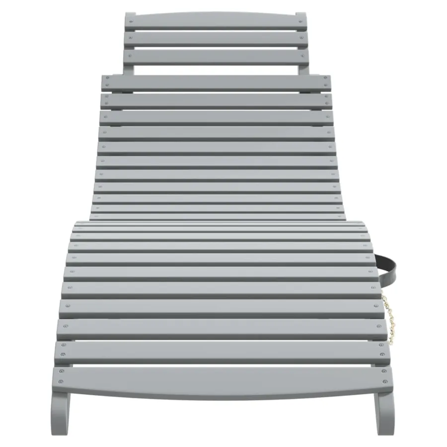 Chaises longues lot de 2 gris 184x55x64 cm bois massif acacia - 5
