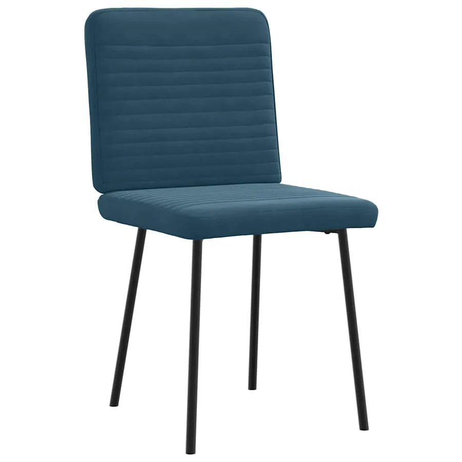 Chaises à manger lot de 2 Bleu Velours - 3