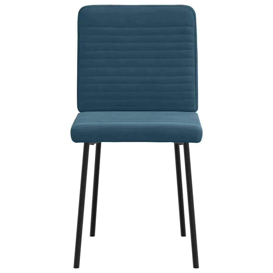 Chaises à manger lot de 2 Bleu Velours - 4