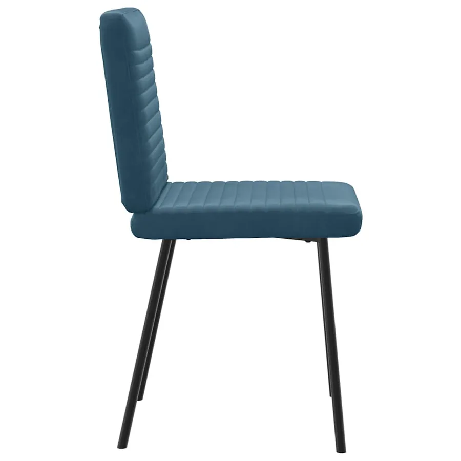 Chaises à manger lot de 2 Bleu Velours - 5