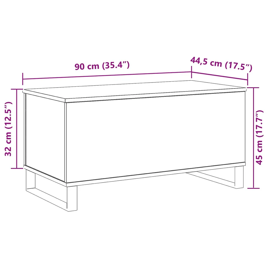 Table basse Chêne noir 90 x 44,5 x 45 cm Bois d'ingénierie - 7