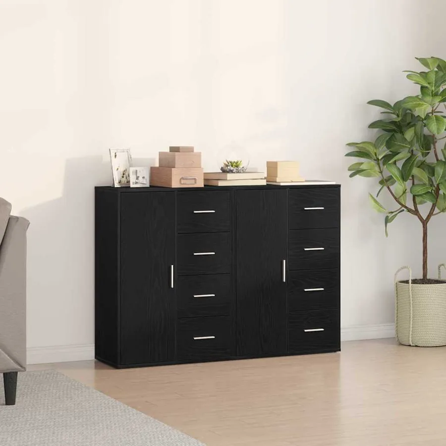 Buffet 2 pcs Chêne noir 60 x 31 x 84 cm Bois d'ingénierie