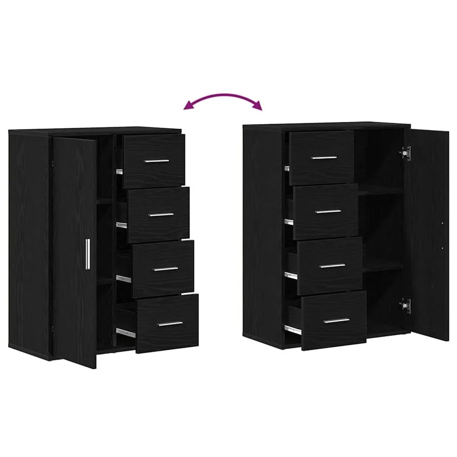 Buffet 2 pcs Chêne noir 60 x 31 x 84 cm Bois d'ingénierie - 11