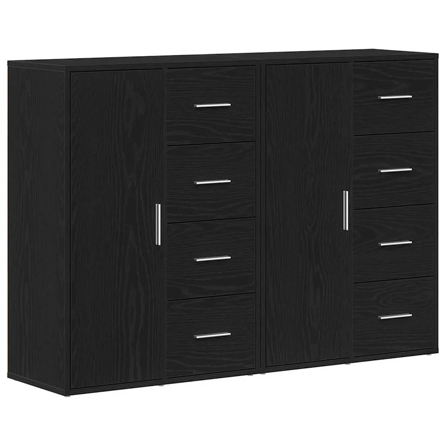 Buffet 2 pcs Chêne noir 60 x 31 x 84 cm Bois d'ingénierie - 2