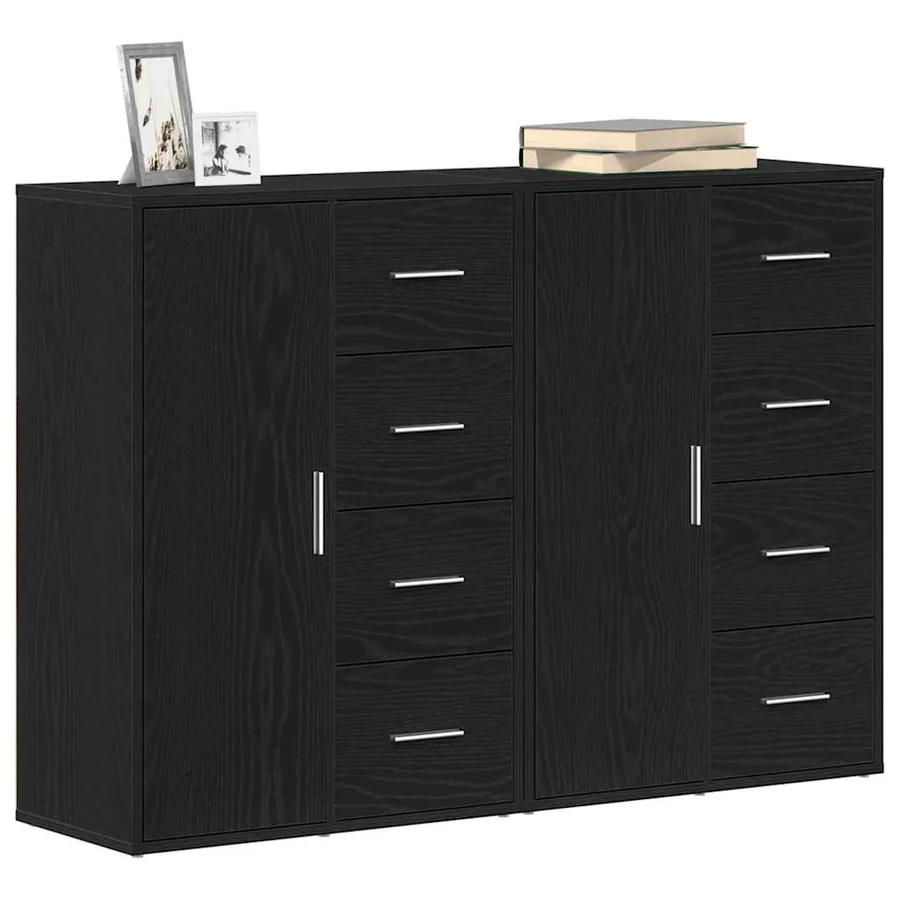 Buffet 2 pcs Chêne noir 60 x 31 x 84 cm Bois d'ingénierie - 3