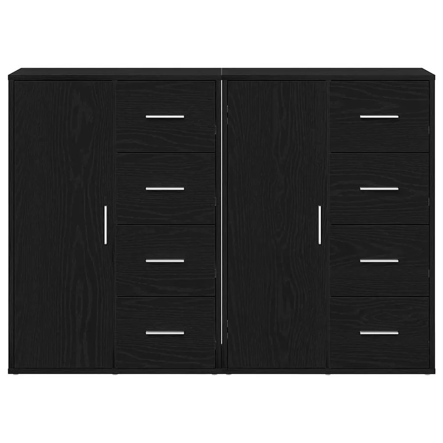 Buffet 2 pcs Chêne noir 60 x 31 x 84 cm Bois d'ingénierie - 6