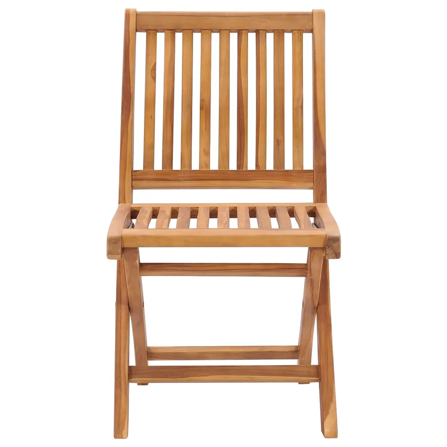 Chaises pliables de jardin avec coussins lot de 8 Teck solide - 5