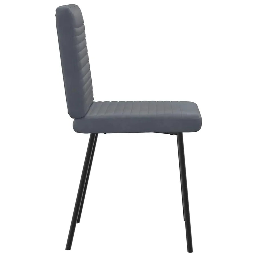 Chaises à manger lot de 2 Gris foncé Velours - 5
