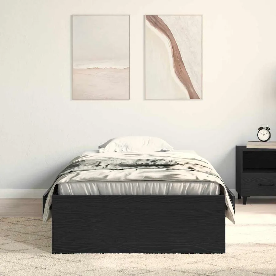 Cadre de lit Chêne noir 90 x 200 cm Bois d'ingénierie - 3