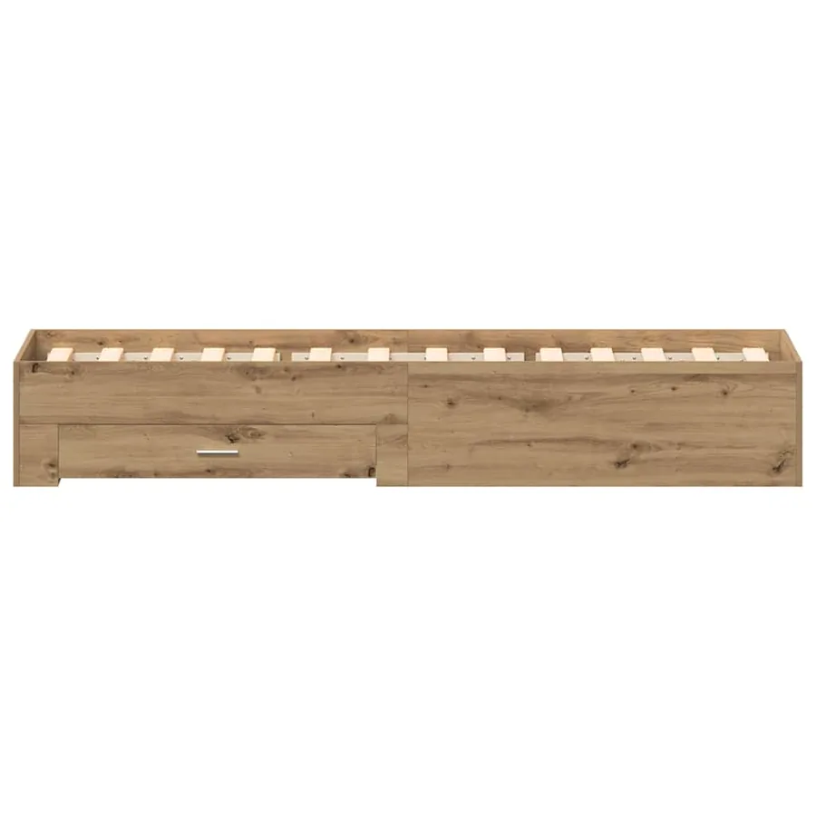 Cadre de lit Chêne artisanal 100 x 200 cm Bois d'ingénierie - 6