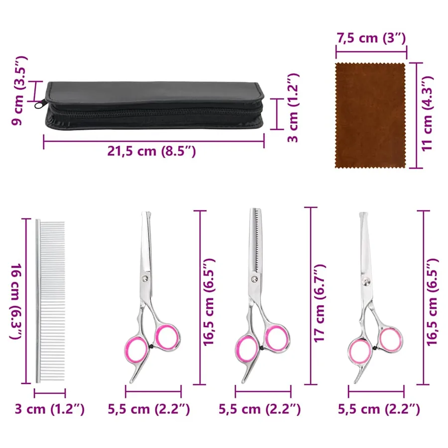 Ensemble de ciseaux de toilettage pour chien 4 pcs - 8
