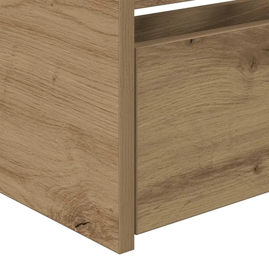 Lit d'appoint Chêne artisanal 90 x 190 cm Bois d'ingénierie - 7