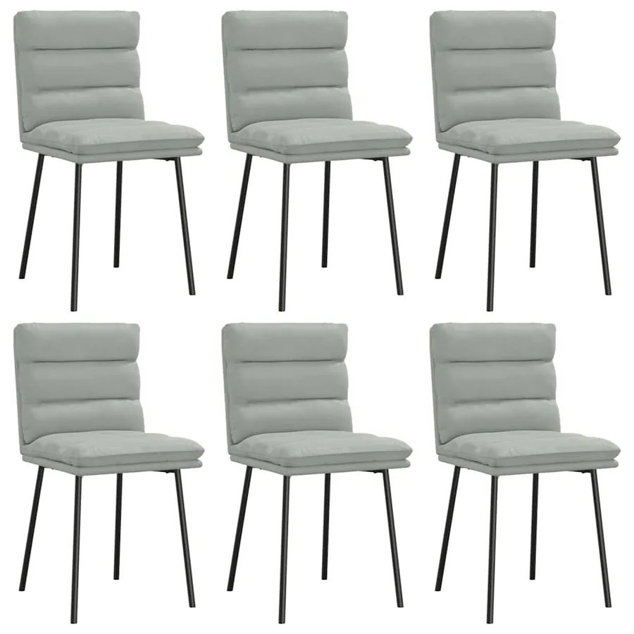 Chaises à manger lot de 6 gris clair velours - 2