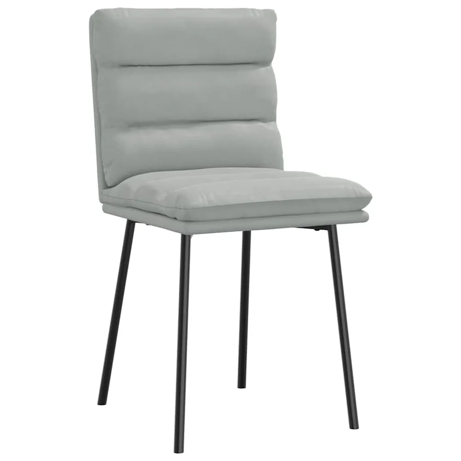 Chaises à manger lot de 6 gris clair velours - 3