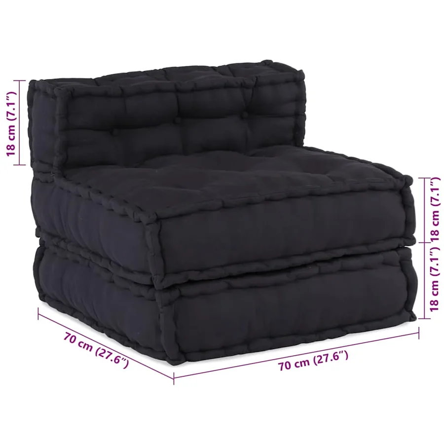 Canapé modulaire anthracite 70x70x54 tissu - 14