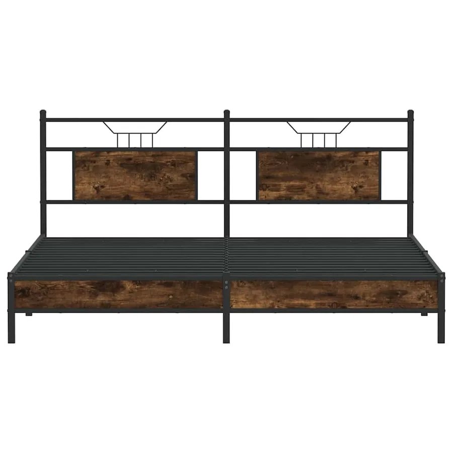 Cadre de lit sans matelas chêne fumé 183x203 cm bois ingénierie - 6