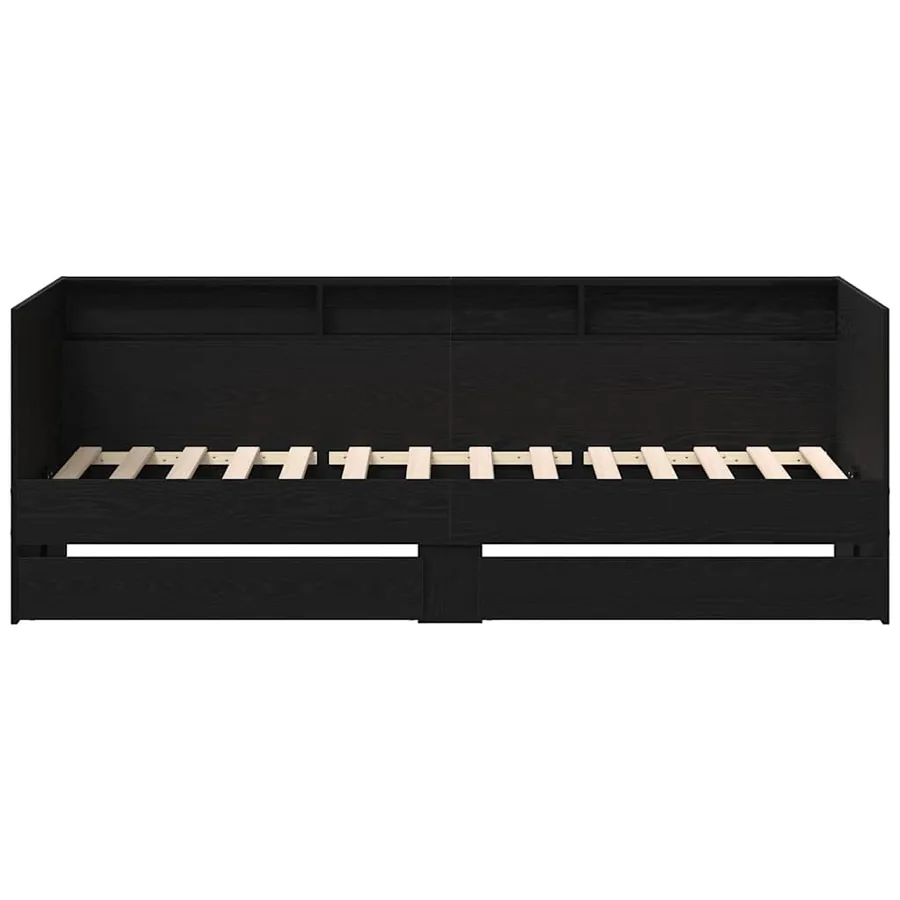 Lit d'appoint Chêne noir 90 x 200 cm Bois d'ingénierie - 4